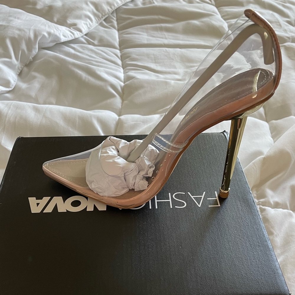 Clear pump heels